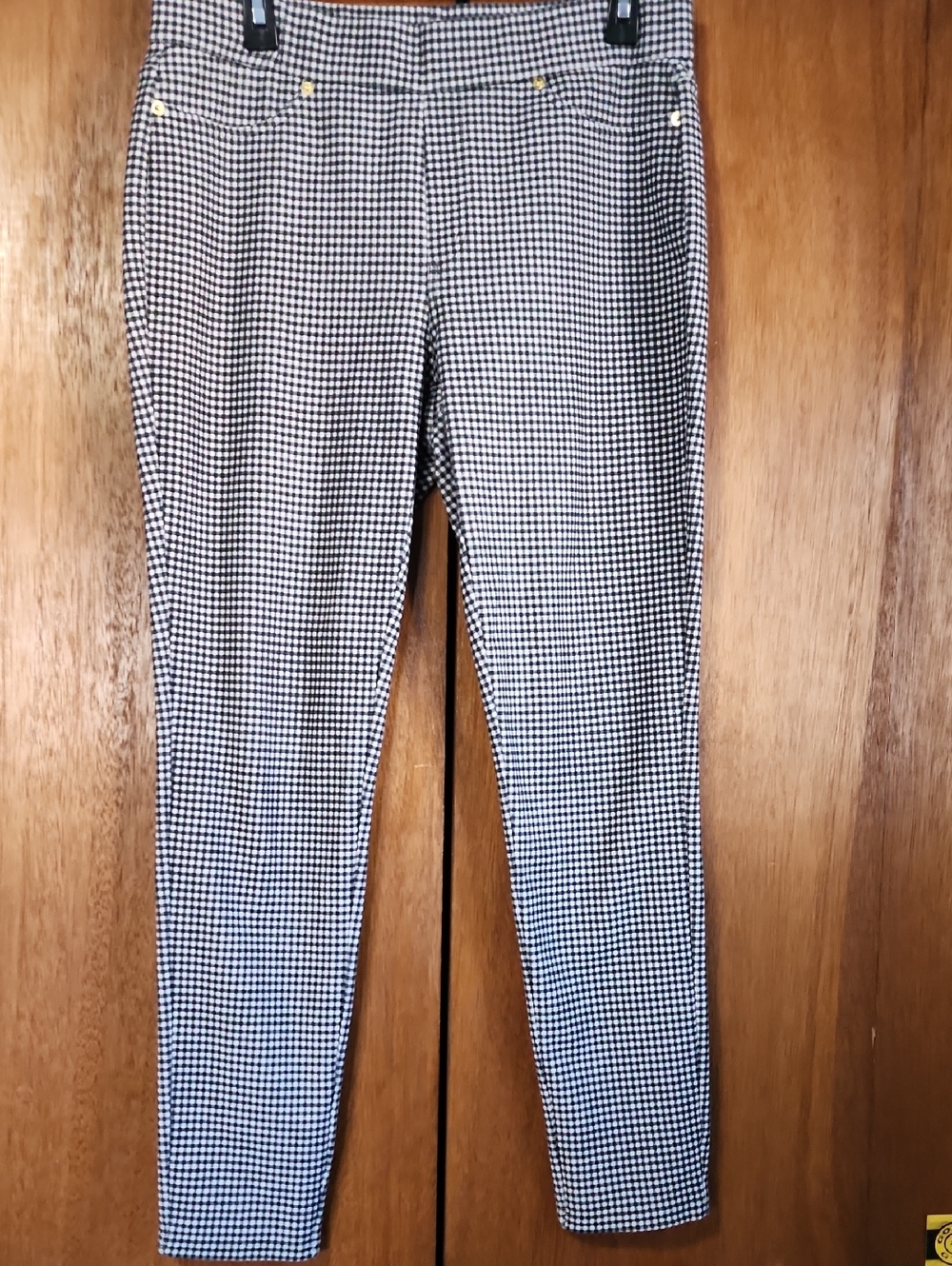 Michael Kors Black and White Houndstooth Slim Pants Size Large EUC
